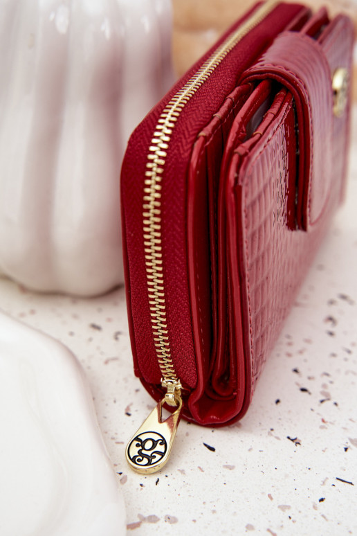 lakované Dámská kabelka s potiskem červené Rivonna