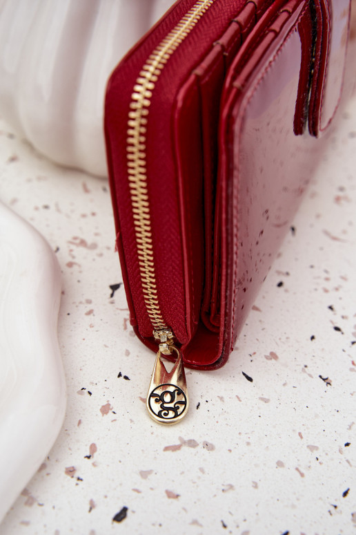 lakované Dámská kabelka Ze zlaté barvym Detalem červené Evlinne