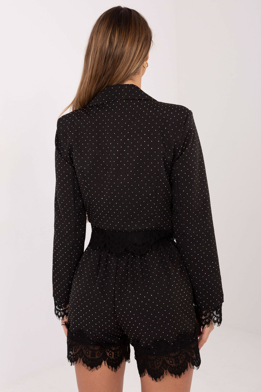 Černo-stříbrné šortky