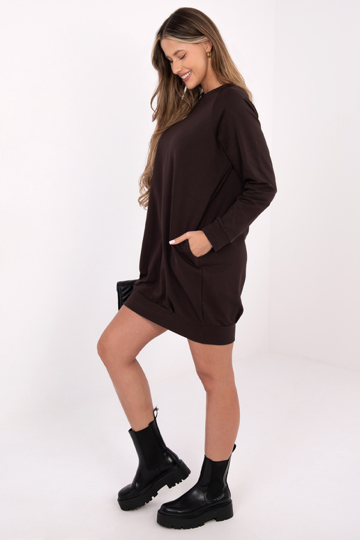 Sukienka-RV-TU-5184.93P-ciemny brązowy