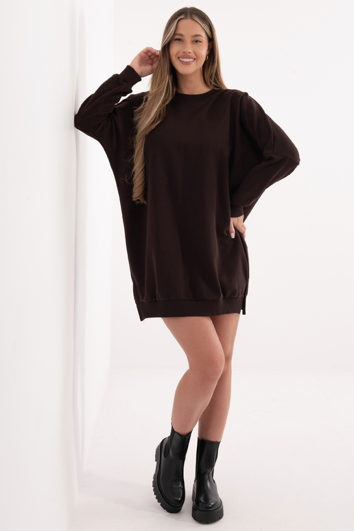 Sukienka-RV-SK-6019.67-ciemny brązowy