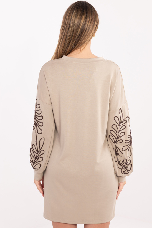 Sukienka-RV-SK-A1064.95-ciemny bezowy