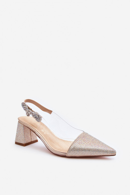 Elegantní styl Obuv špičaté nosy D&A MR91292-1 zlaté barvy