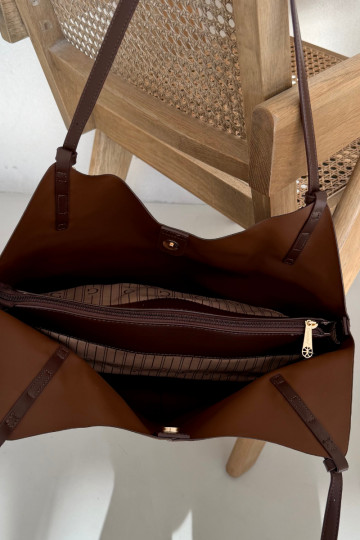 Kabelka Skopper Z z eko semišeu Czekoladowa Sorvelle 2