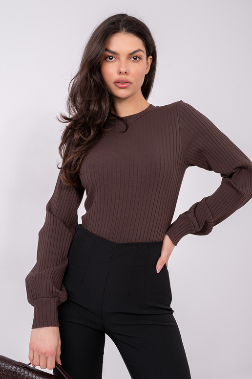 Bluzka-RV-BZ-A1052.00-ciemny brązowy
