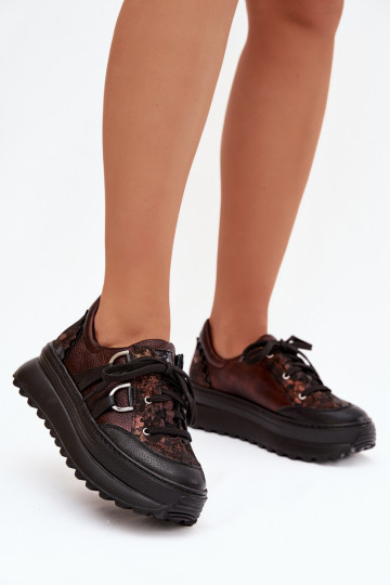  Tenisky  s platformou  06562-25 Czekoladowe