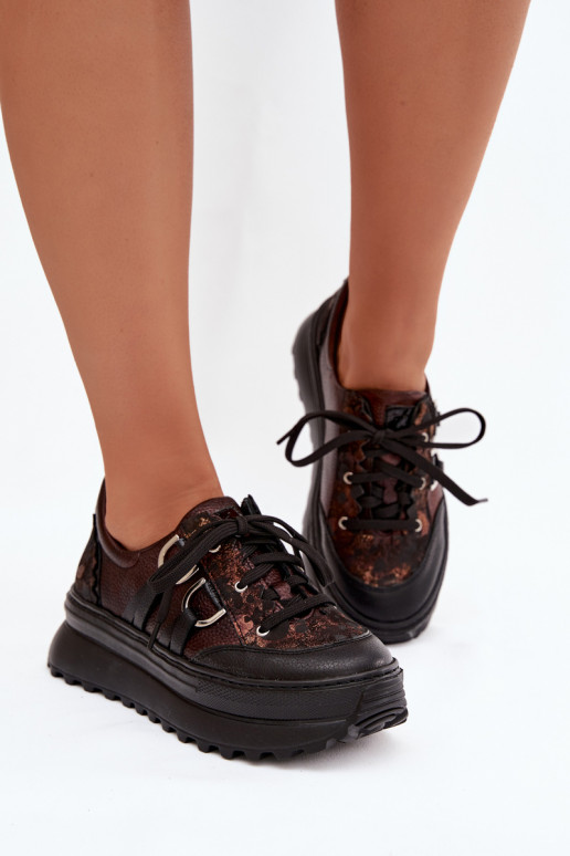  Tenisky  s platformou  06562-25 Czekoladowe