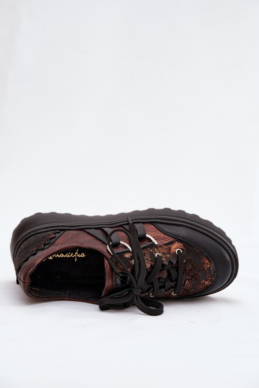  Tenisky  s platformou  06562-25 Czekoladowe