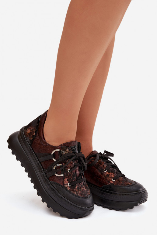  Tenisky  s platformou  06562-25 Czekoladowe