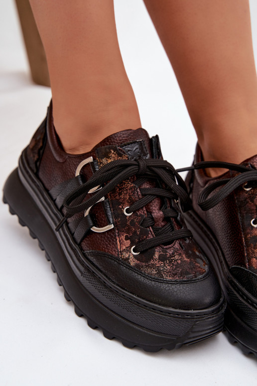  Tenisky  s platformou  06562-25 Czekoladowe