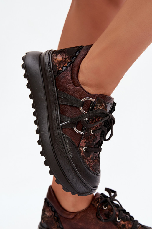  Tenisky  s platformou  06562-25 Czekoladowe