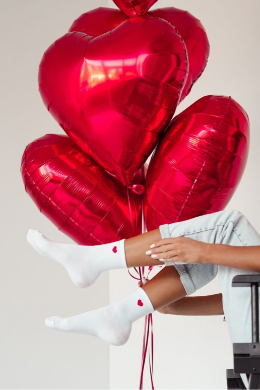 Ponožky  Drobne Serduszko bílé