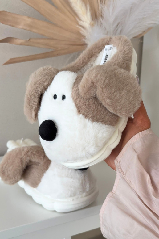 Dětské  Pantofle Štěňátka béžové Farnise