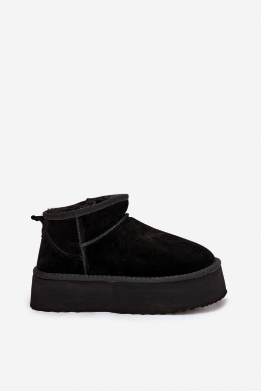 Sněhule  Z Naturalnego Zamszu Černé Mairene