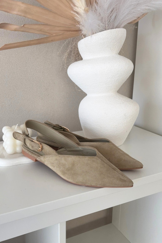 baleríny  s přezkami zelené Tanelia