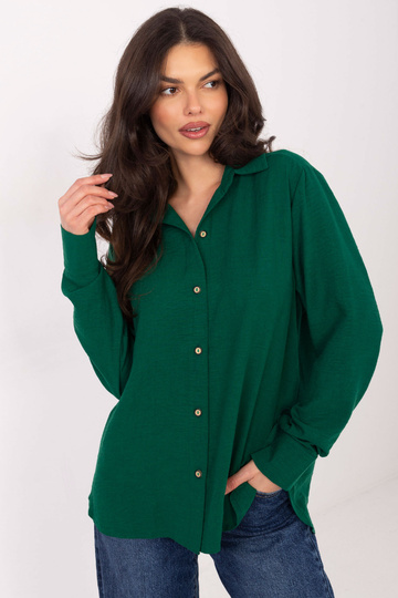 Košilová halenka tmavě zelená