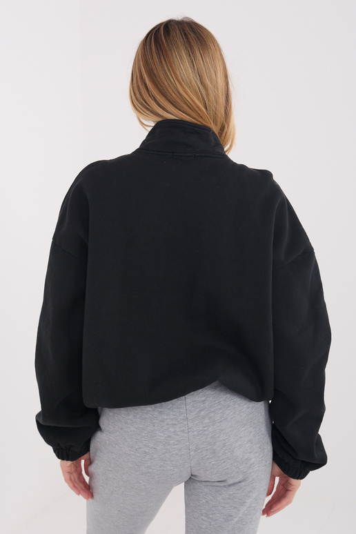 Modrá bunda s dlouhými rukávy černá