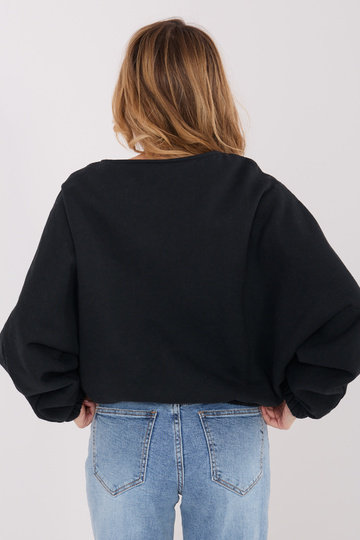 Modrý svetr s kapucí černý