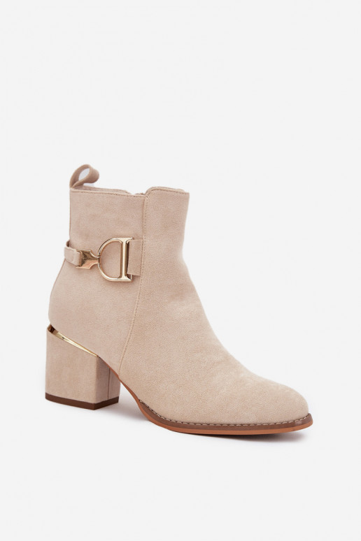 zateplené Dámské podpatky Ze zlaté barvymi Elementami slonová kost Ambrine