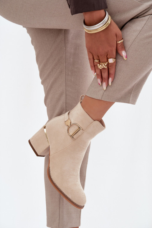 zateplené Dámské podpatky Ze zlaté barvymi Elementami slonová kost Ambrine