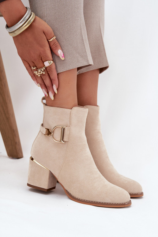 zateplené Dámské podpatky Ze zlaté barvymi Elementami slonová kost Ambrine