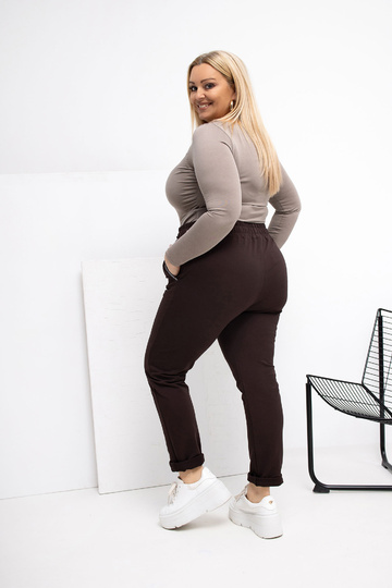 Sportovní kalhoty tmavě hnědé 2