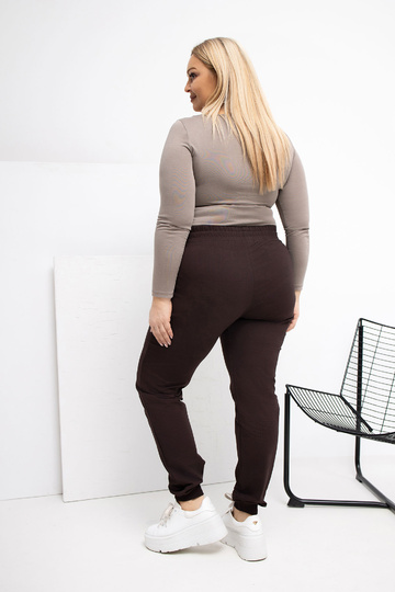 Tmavě hnědé sportovní kalhoty 2