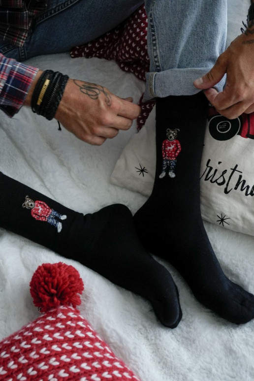 Pánské ponožky MedvídciSweterku Černé