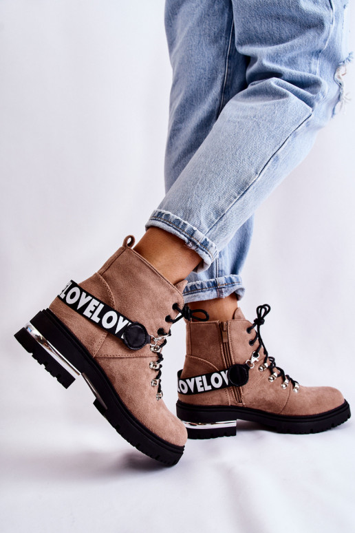 ze semiše zateplené Dřeváky s popruhy hnědá Aurelio