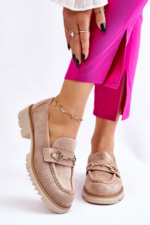   boty mokasíny béžové Kolton