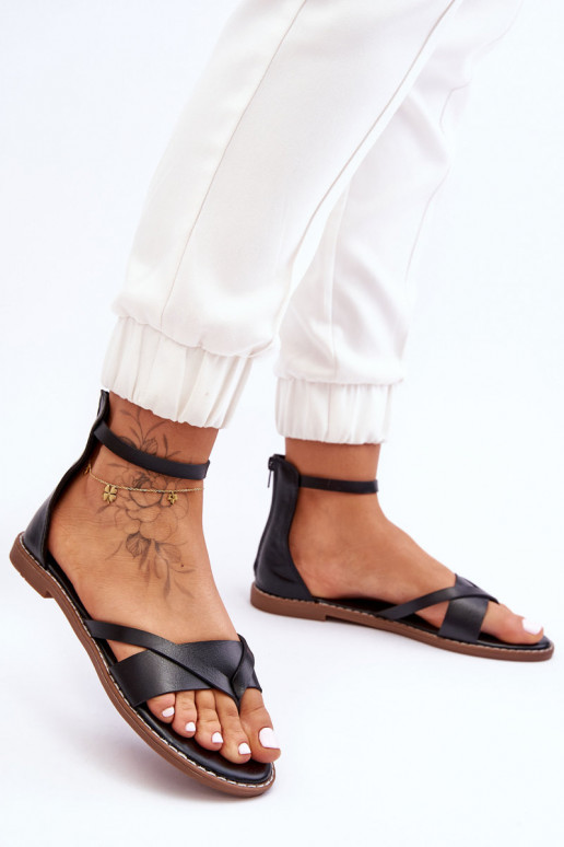  Ploché sandály   Černé Rise Up!