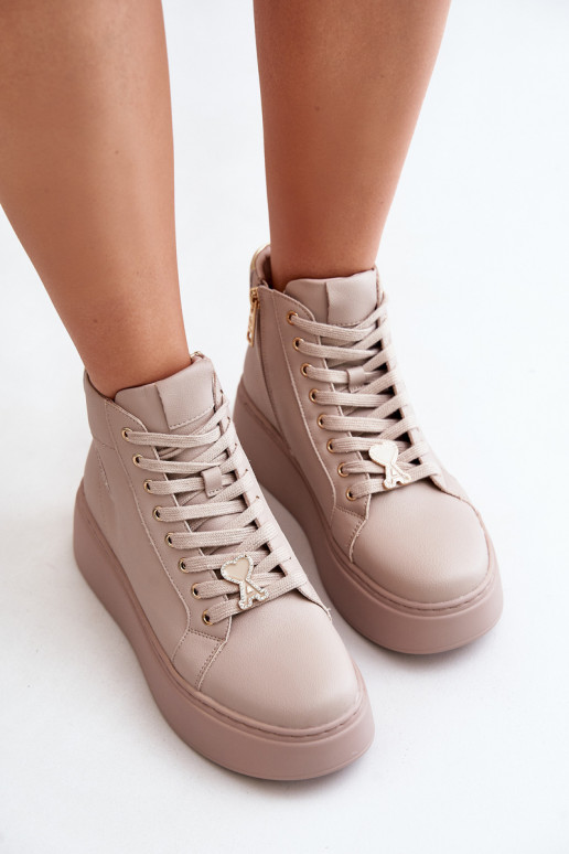   Tenisky  s platformou Vinceza 66707 béžové