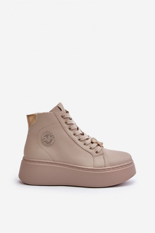   Tenisky  s platformou Vinceza 66707 béžové