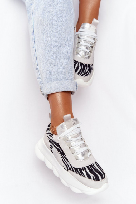  Sportovní styl boty s platformou Lu Boo šedá