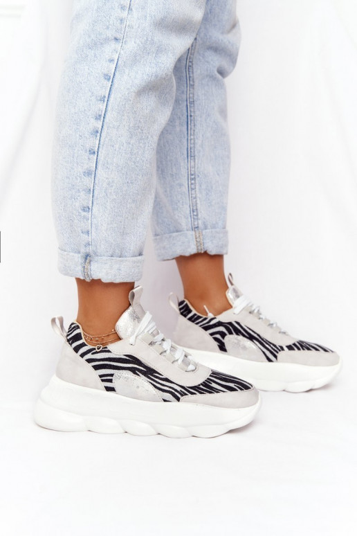  Sportovní styl boty s platformou Lu Boo šedá