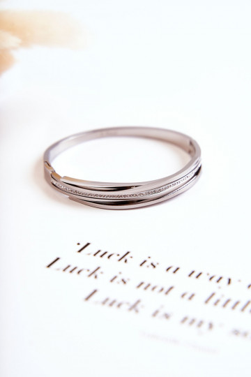 Náramek  s třpytivými očky stříbrné barvy Myrens