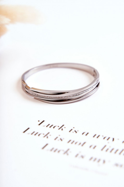 Náramek  s třpytivými očky stříbrné barvy Myrens