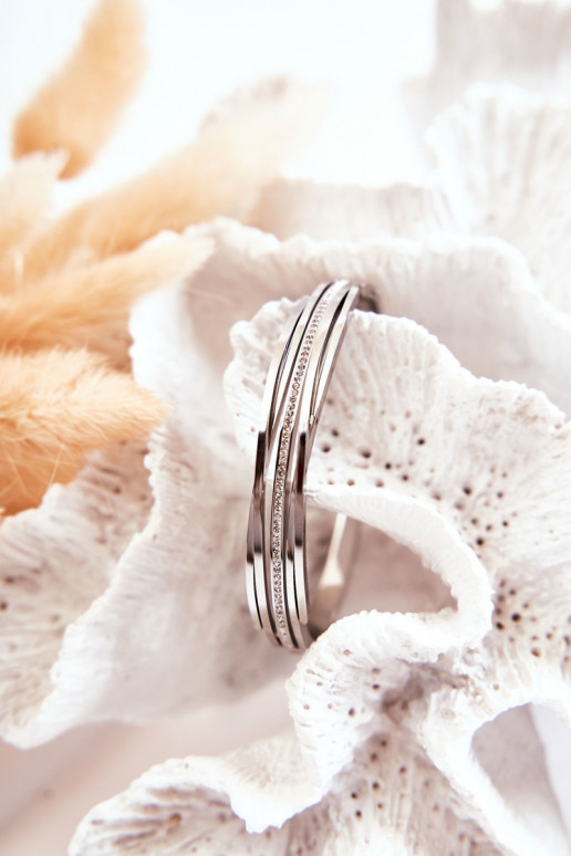 Náramek  s třpytivými očky stříbrné barvy Myrens