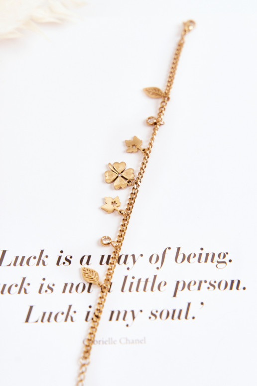  Náramek s jetelem  zlaté barvy