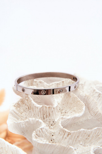 Ocelový náramek s třpytivými očky stříbrné barvy Lauren 2