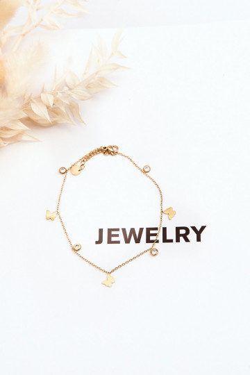 Náramek na kotník  zlaté barvy 2