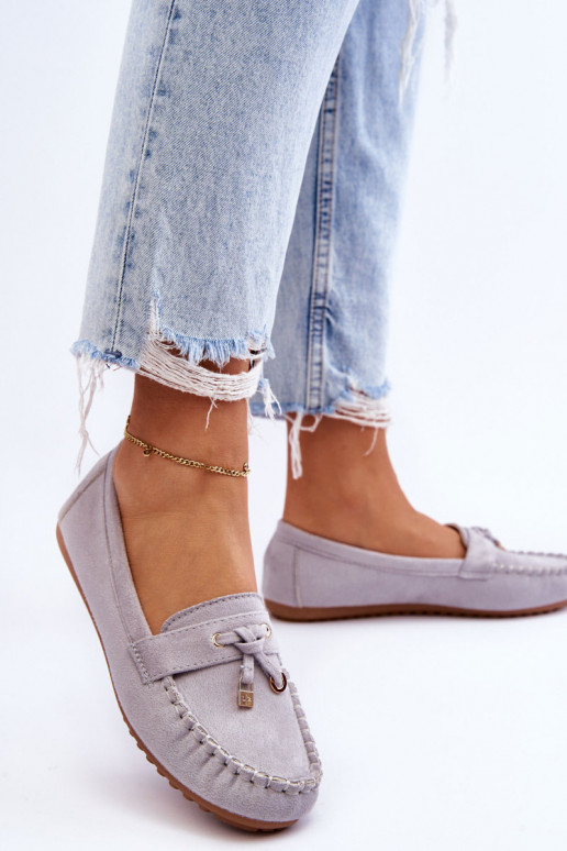 Klasické semišové mokasíny šedá Good Time