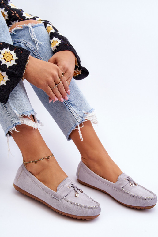 Klasické semišové mokasíny šedá Good Time