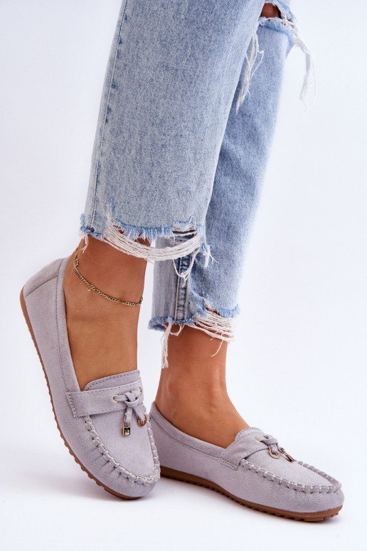 Klasické semišové mokasíny šedá Good Time