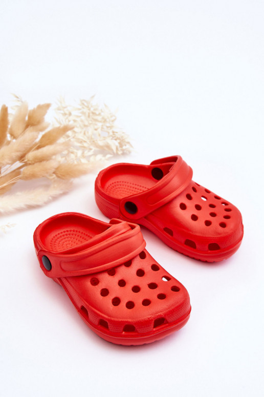  Dětské pantofle ve stylu crocs Pantofle červené Percy