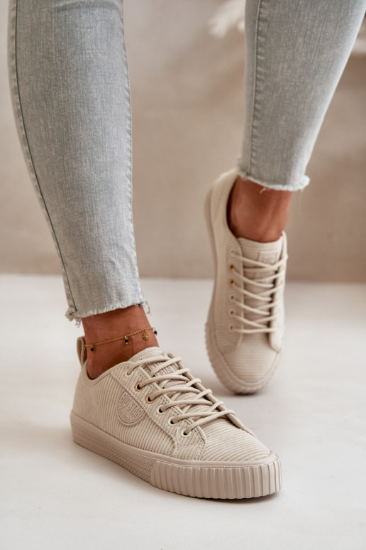 Manšestrové boty Ležérní obuv zateplené Big Star OO274812 Hi-Poly System béžové