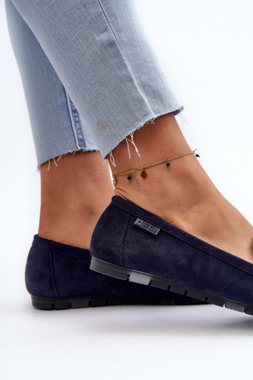 Dámské mokasíny z eko semišeowe Big Star NN274931 Memory Foam System tmavě modrá