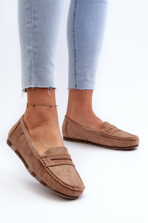 Dámské mokasíny z eko semišeowe Big Star NN274930 Memory Foam System béžové