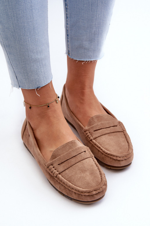 Dámské mokasíny z eko semišeowe Big Star NN274930 Memory Foam System béžové