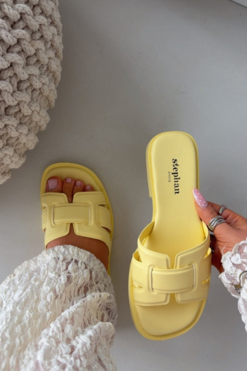 Dámské pantofle s širokými podpatky Žluté Lorania 2